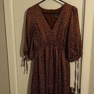 Brown Polkadot Dress